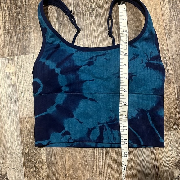 PINK Victoria's Secret Blue Tie-Dye Sports Bra Adjustable Racerback Small Yoga - Picture 7 of 7